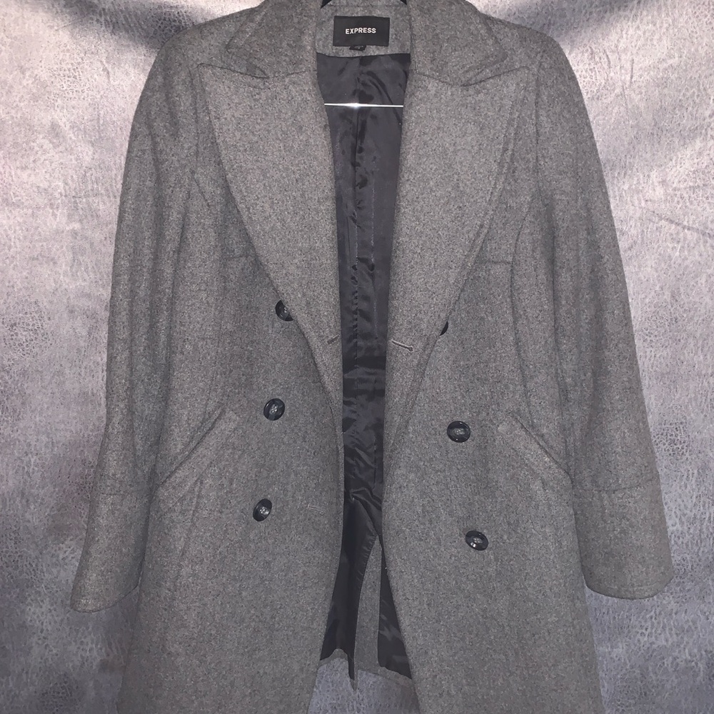Express Women's Charcoal Pea Coat